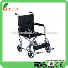 Transporte de acero cromado Ortopedia silla de ruedas